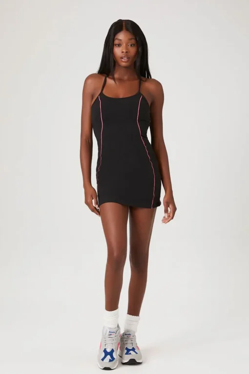 Active Contrast-Seam Skort Dress