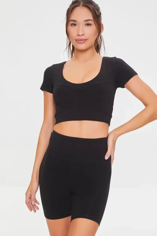 Active Cotton-Blend Biker Shorts