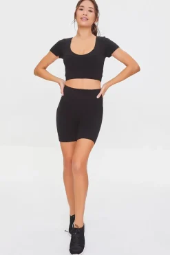 Active Cotton-Blend Biker Shorts
