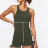 Active Cotton-Blend Drawstring Romper