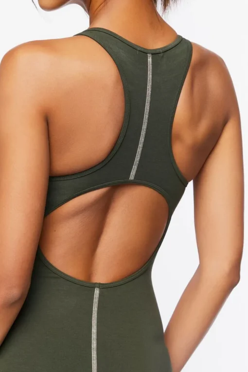 Active Cotton-Blend Drawstring Romper