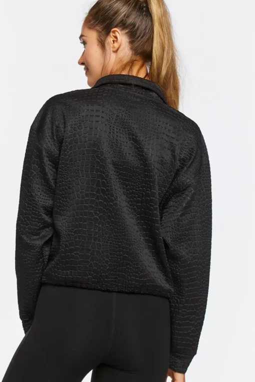 Active Croc Print Half-Zip Pullover
