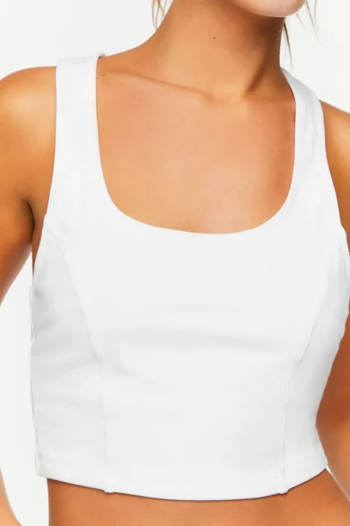 Active Cropped Racerback Tank Top