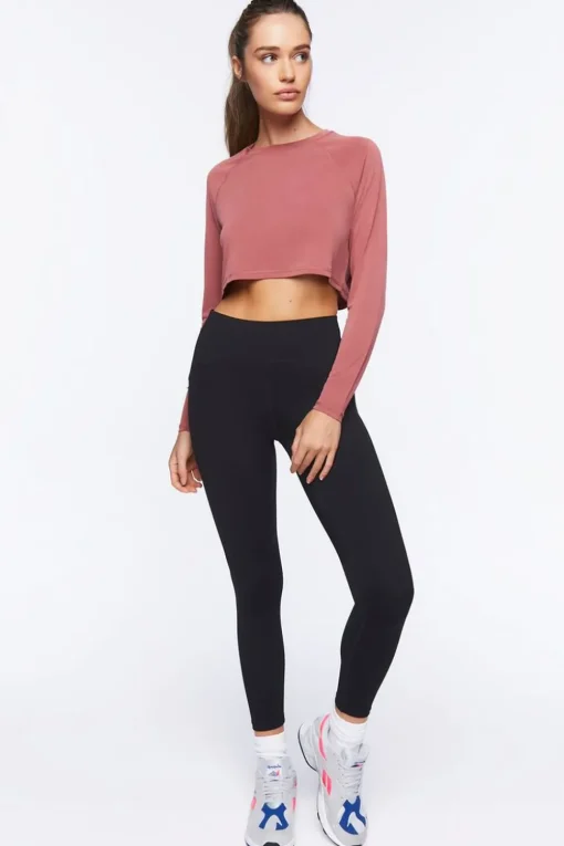 Active Cropped Raglan-Sleeve Tee