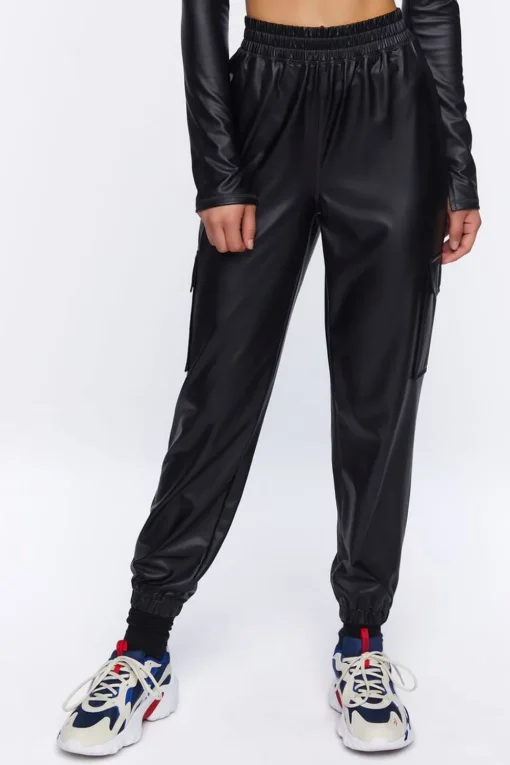 Active Faux Leather Joggers