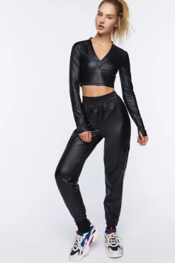 Active Faux Leather Joggers