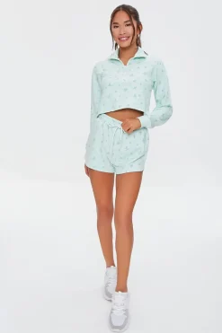 Active Floral Drawstring Shorts