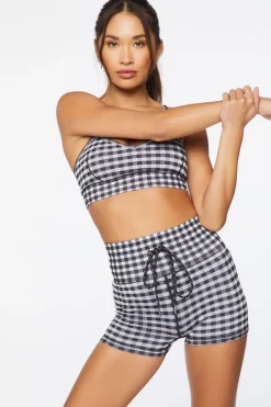 Active Gingham Biker Shorts