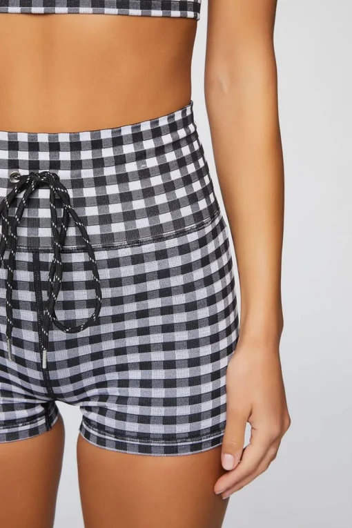 Active Gingham Biker Shorts