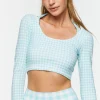 Active Gingham Halter Crop Top