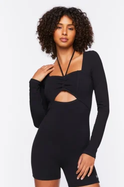 Active Halter Cutout Romper
