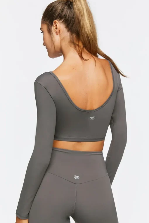 Active Lace-Up Long-Sleeve Crop Top