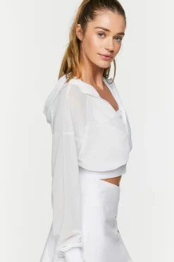 Active Mesh Cropped Zip-Up Jacket