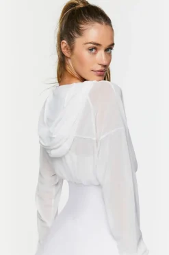 Active Mesh Cropped Zip-Up Jacket