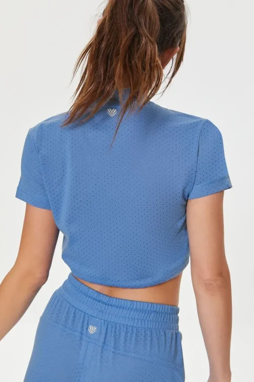 Active Mock Neck Toggle Crop Top