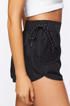 Active Netted Tulip-Hem Shorts