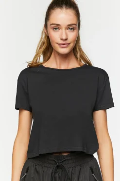 Active Open-Back Twisted Crop Top