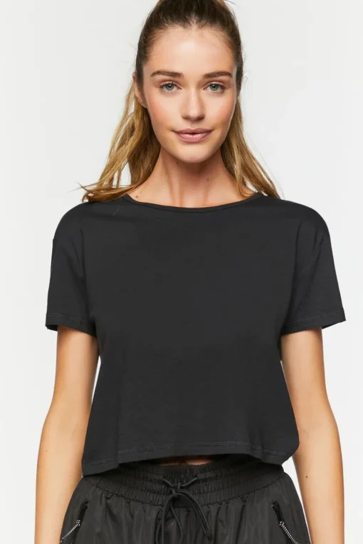 Active Open-Back Twisted Crop Top