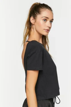 Active Open-Back Twisted Crop Top
