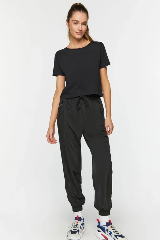 Active Open-Back Twisted Crop Top