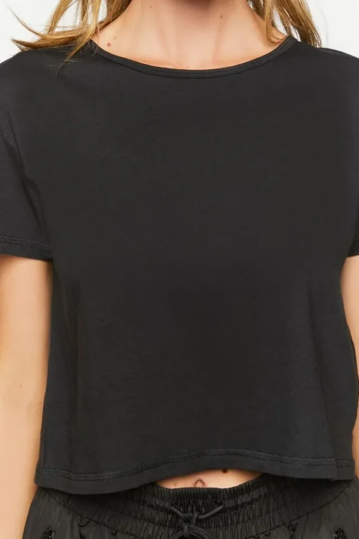 Active Open-Back Twisted Crop Top