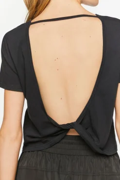 Active Open-Back Twisted Crop Top