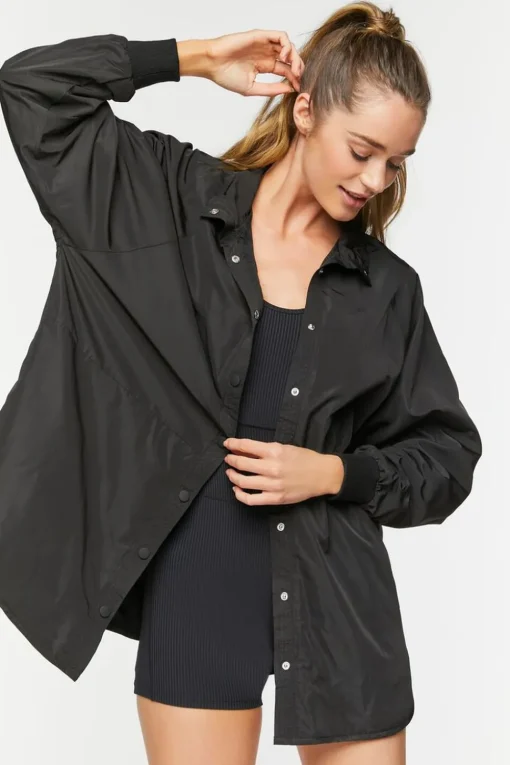 Active Oversized Dolphin-Hem Jacket