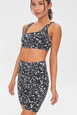 Active Paint Splatter Biker Shorts