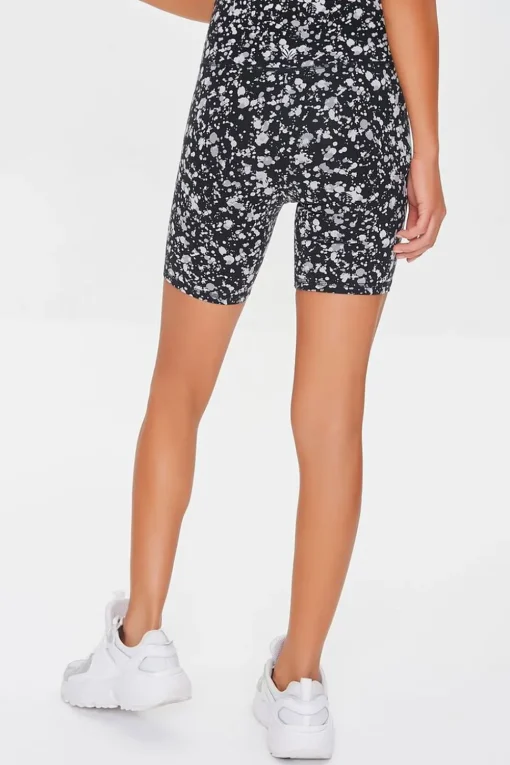 Active Paint Splatter Biker Shorts