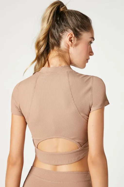 Active Ribbed Knit Crop Top