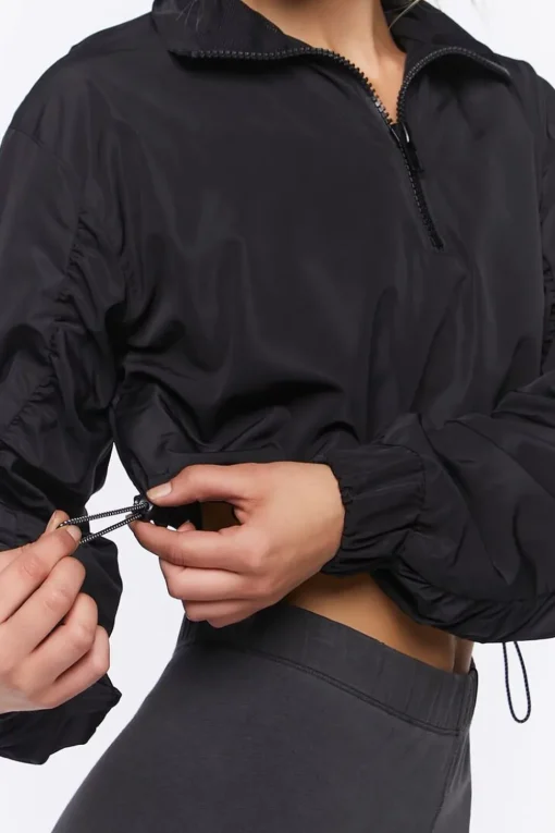 Active Ruched-Sleeve Windbreaker