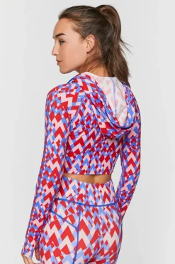 Active Seamless Geo Print Zip-Up Jacket