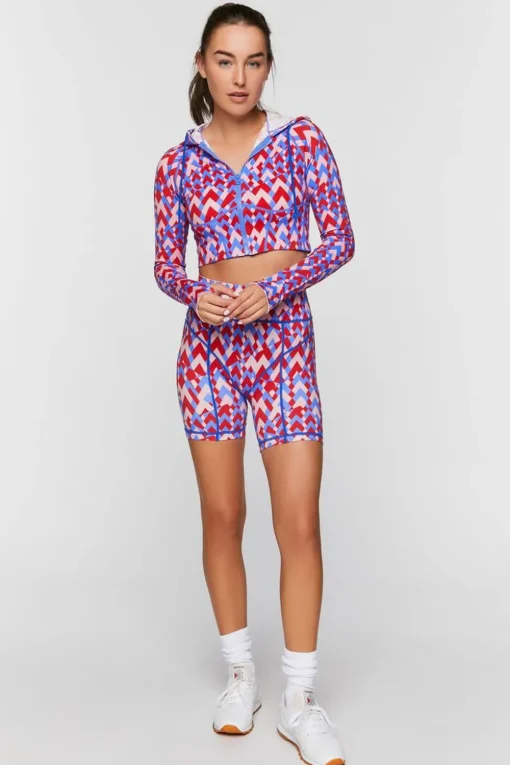 Active Seamless Geo Print Zip-Up Jacket