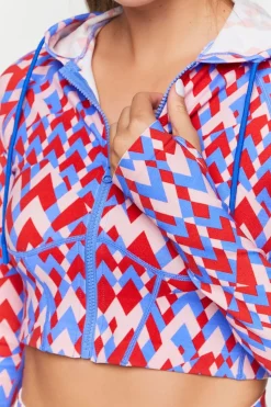 Active Seamless Geo Print Zip-Up Jacket
