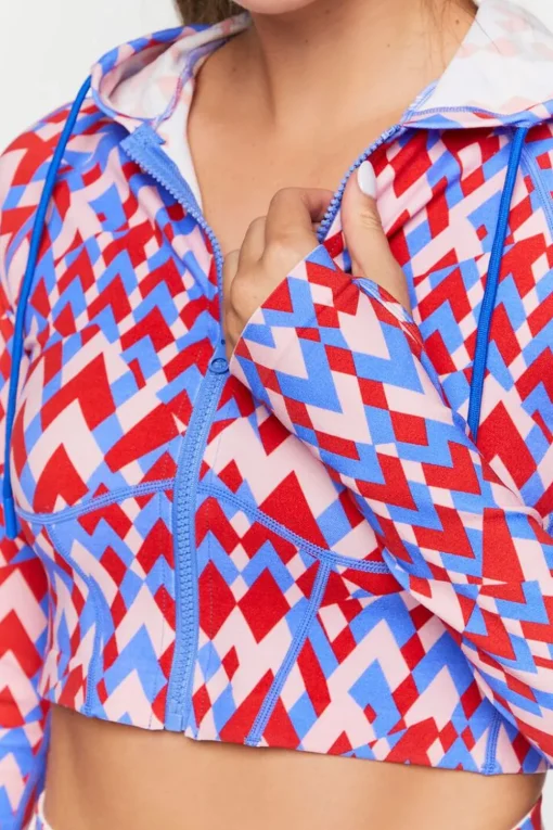 Active Seamless Geo Print Zip-Up Jacket
