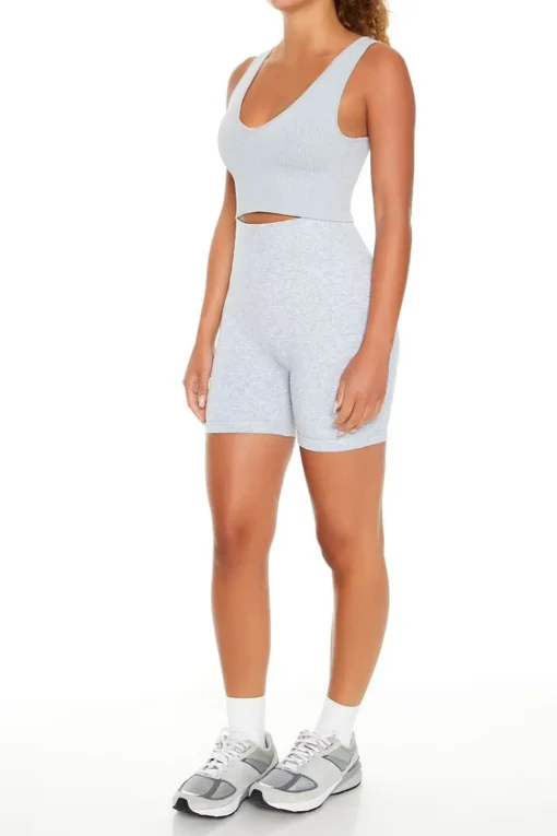 Active Seamless Heathered Biker Shorts