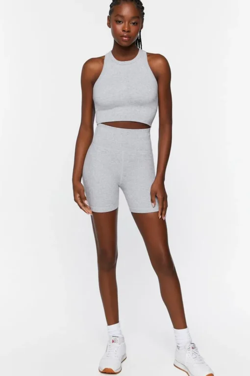 Active Seamless Heathered Biker Shorts