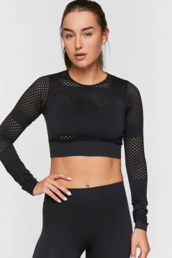 Active Seamless Netted Crop Top