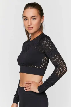 Active Seamless Netted Crop Top