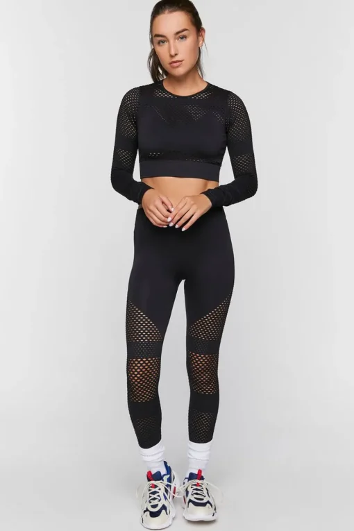 Active Seamless Netted Crop Top