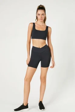 Active Surplice-Waist Biker Shorts