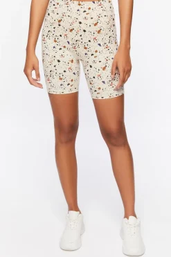 Active Terrazzo Print Biker Shorts