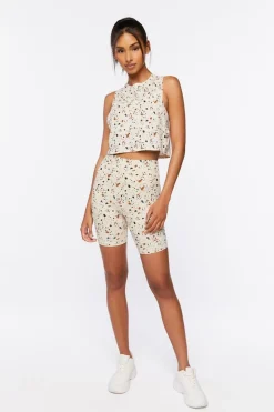 Active Terrazzo Print Biker Shorts