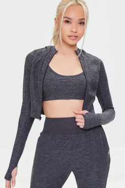 Active Zip-Up Cropped Hoodie
