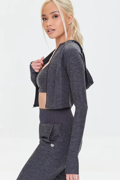 Active Zip-Up Cropped Hoodie