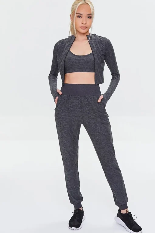 Active Zip-Up Cropped Hoodie
