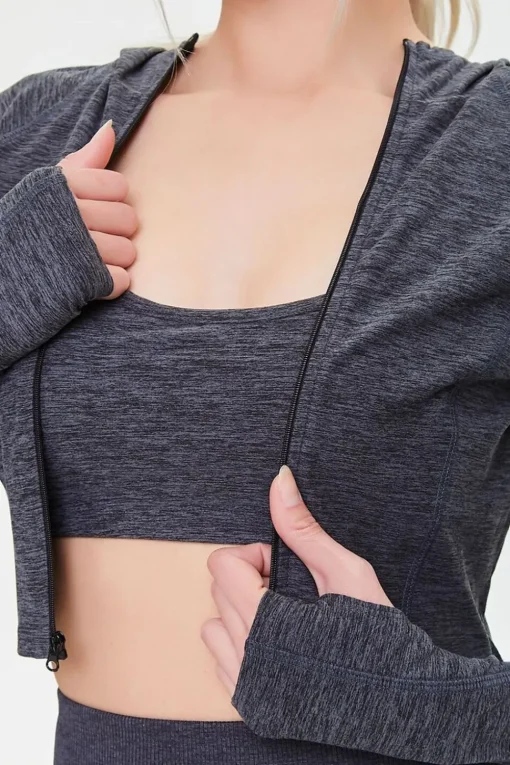 Active Zip-Up Cropped Hoodie