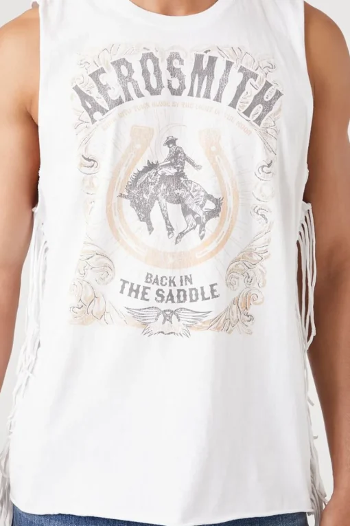 Aerosmith Graphic Fringe Muscle Tee
