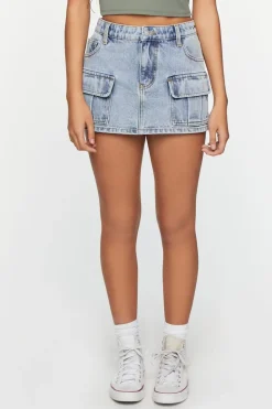 A-Line Denim Mini Skirt