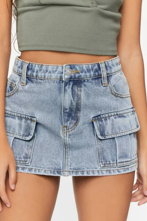 A-Line Denim Mini Skirt